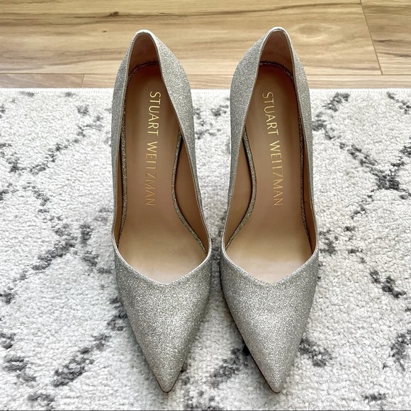 NWT Stuart Weitzman Anny Platino Glitter (refinished) - Picture 2 of 12